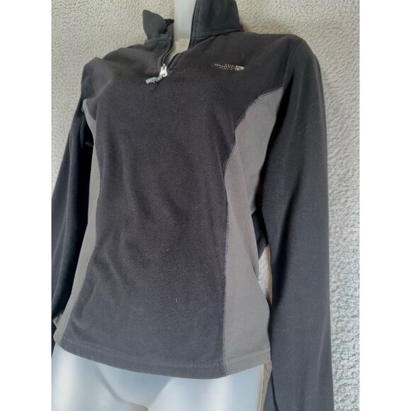 The‎ North Face Jacket Women's Large Black TKA 100 Light Fleece 1/4 Zip Outdoors - Picture 5 of 9